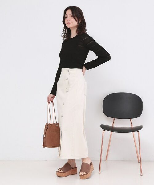 OPAQUE.CLIP / オペーク ドット クリップ ニット・セーター | シアーボーダーリブニット【洗濯機OK】 | 詳細7