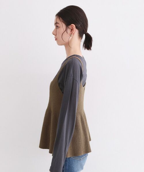 OPAQUE.CLIP / オペーク ドット クリップ キャミソール・チューブトップ | ニットペプラムキャミソール【洗濯機OK】 | 詳細10