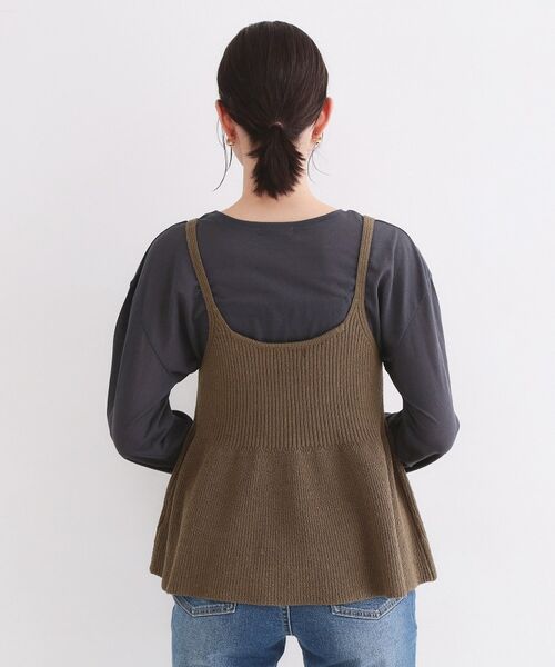 OPAQUE.CLIP / オペーク ドット クリップ キャミソール・チューブトップ | ニットペプラムキャミソール【洗濯機OK】 | 詳細11