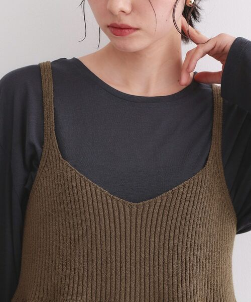 OPAQUE.CLIP / オペーク ドット クリップ キャミソール・チューブトップ | ニットペプラムキャミソール【洗濯機OK】 | 詳細12