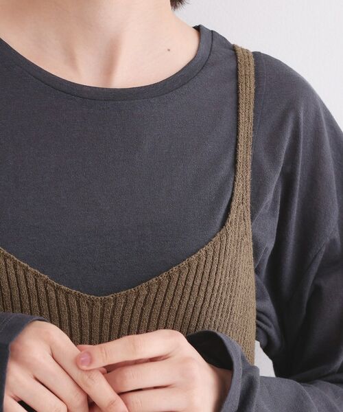 OPAQUE.CLIP / オペーク ドット クリップ キャミソール・チューブトップ | ニットペプラムキャミソール【洗濯機OK】 | 詳細13