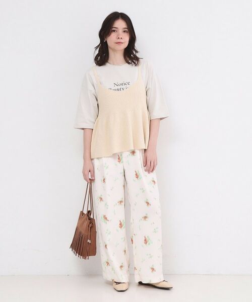 OPAQUE.CLIP / オペーク ドット クリップ キャミソール・チューブトップ | ニットペプラムキャミソール【洗濯機OK】 | 詳細2