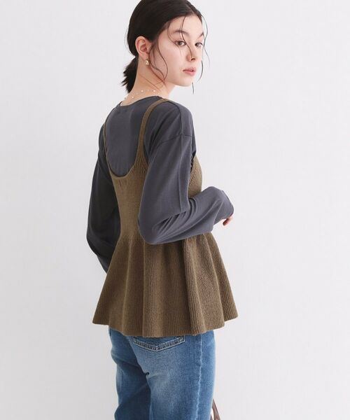 OPAQUE.CLIP / オペーク ドット クリップ キャミソール・チューブトップ | ニットペプラムキャミソール【洗濯機OK】 | 詳細5