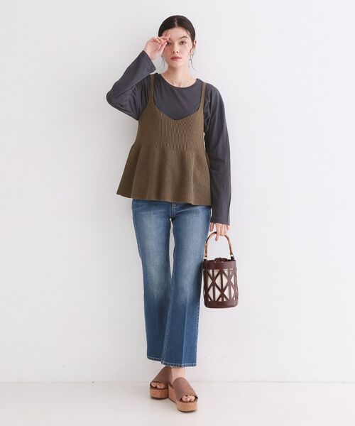 OPAQUE.CLIP / オペーク ドット クリップ キャミソール・チューブトップ | ニットペプラムキャミソール【洗濯機OK】 | 詳細6