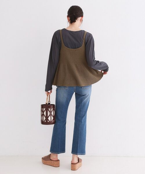 OPAQUE.CLIP / オペーク ドット クリップ キャミソール・チューブトップ | ニットペプラムキャミソール【洗濯機OK】 | 詳細7