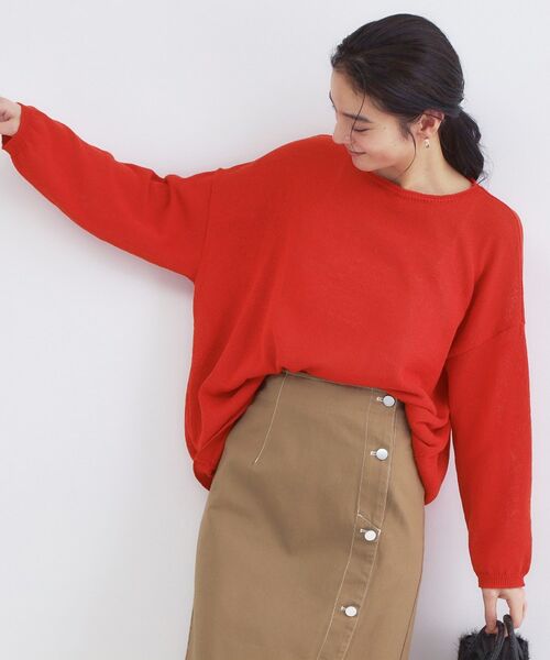 OPAQUE.CLIP / オペーク ドット クリップ ニット・セーター | 麻混リラクシーニット【洗濯機OK】 | 詳細9