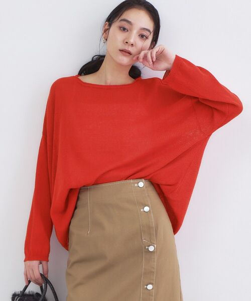 OPAQUE.CLIP / オペーク ドット クリップ ニット・セーター | 麻混リラクシーニット【洗濯機OK】（レッド(062)）