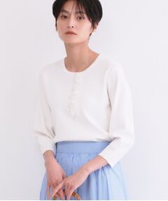 OPAQUE.CLIP / オペーク ドット クリップ ニット・セーター | フリルヘンリーネックニット【洗濯機OK/抗ピル】