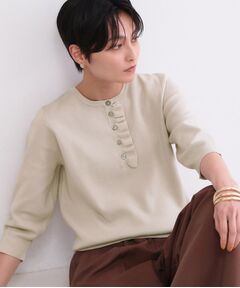 OPAQUE.CLIP / オペーク ドット クリップ ニット・セーター | フリルヘンリーネックニット【洗濯機OK/抗ピル】