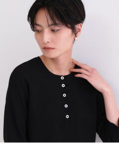 OPAQUE.CLIP / オペーク ドット クリップ ニット・セーター | フリルヘンリーネックニット【洗濯機OK/抗ピル】
