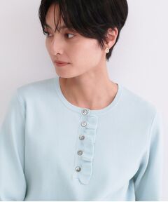 OPAQUE.CLIP / オペーク ドット クリップ ニット・セーター | フリルヘンリーネックニット【洗濯機OK/抗ピル】