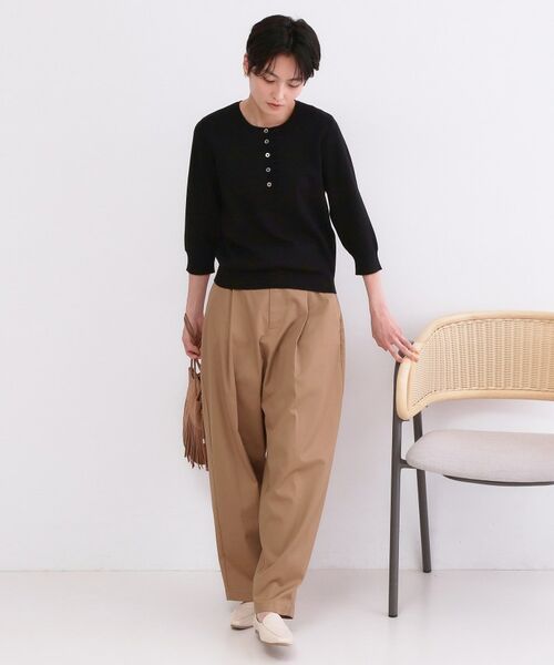 OPAQUE.CLIP / オペーク ドット クリップ ニット・セーター | フリルヘンリーネックニット【洗濯機OK/抗ピル】 | 詳細10