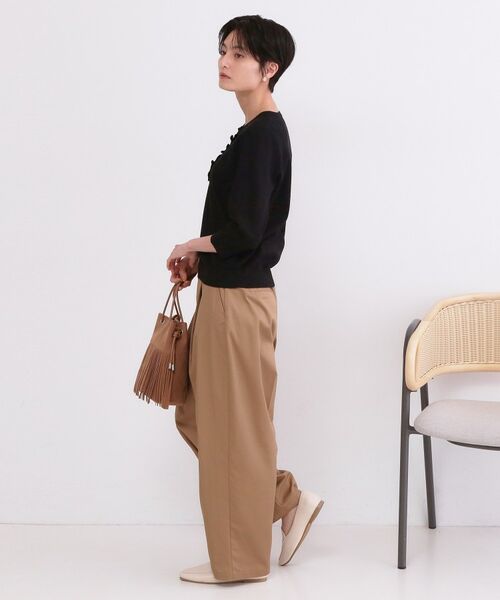 OPAQUE.CLIP / オペーク ドット クリップ ニット・セーター | フリルヘンリーネックニット【洗濯機OK/抗ピル】 | 詳細11