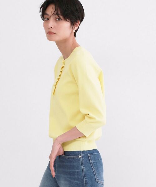 OPAQUE.CLIP / オペーク ドット クリップ ニット・セーター | フリルヘンリーネックニット【洗濯機OK/抗ピル】 | 詳細13