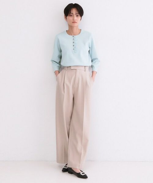 OPAQUE.CLIP / オペーク ドット クリップ ニット・セーター | フリルヘンリーネックニット【洗濯機OK/抗ピル】 | 詳細19