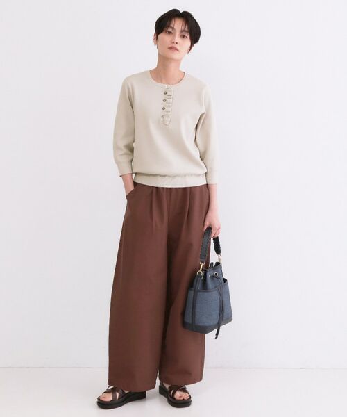 OPAQUE.CLIP / オペーク ドット クリップ ニット・セーター | フリルヘンリーネックニット【洗濯機OK/抗ピル】 | 詳細6