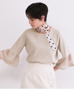 OPAQUE.CLIP / オペーク ドット クリップ ニット・セーター | シアーフレアスリーブニット【洗濯機OK/抗ピル】