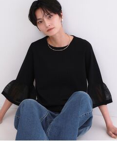 OPAQUE.CLIP / オペーク ドット クリップ ニット・セーター | シアーフレアスリーブニット【洗濯機OK/抗ピル】