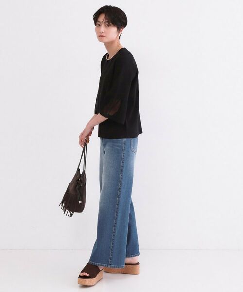 OPAQUE.CLIP / オペーク ドット クリップ ニット・セーター | シアーフレアスリーブニット【洗濯機OK/抗ピル】 | 詳細10