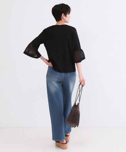 OPAQUE.CLIP / オペーク ドット クリップ ニット・セーター | シアーフレアスリーブニット【洗濯機OK/抗ピル】 | 詳細11