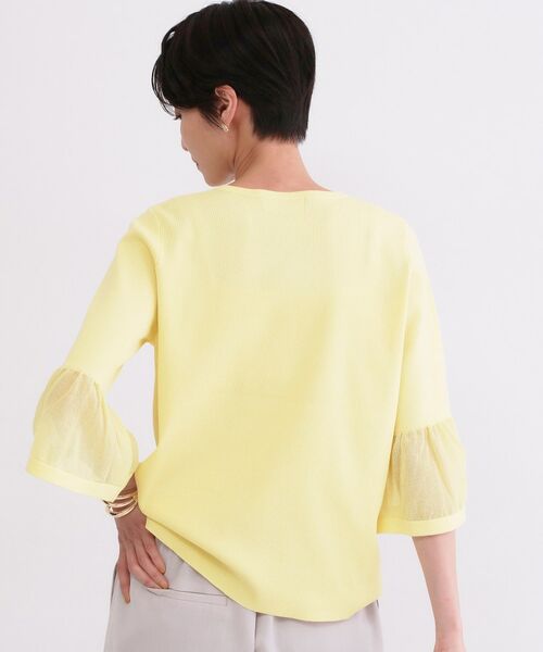 OPAQUE.CLIP / オペーク ドット クリップ ニット・セーター | シアーフレアスリーブニット【洗濯機OK/抗ピル】 | 詳細13