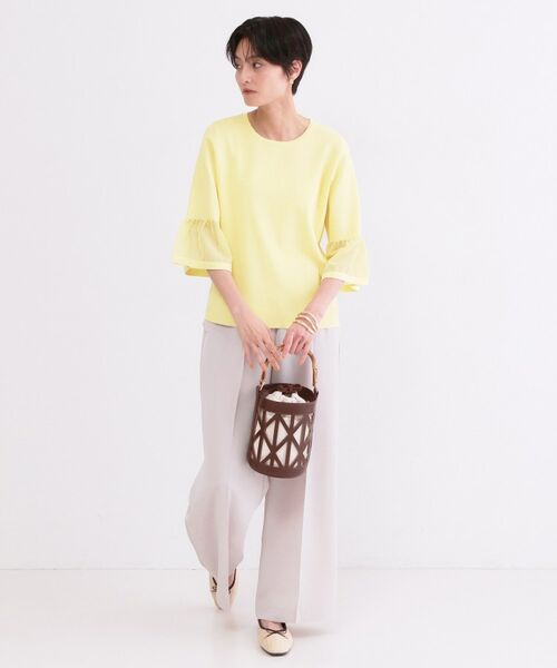 OPAQUE.CLIP / オペーク ドット クリップ ニット・セーター | シアーフレアスリーブニット【洗濯機OK/抗ピル】 | 詳細14