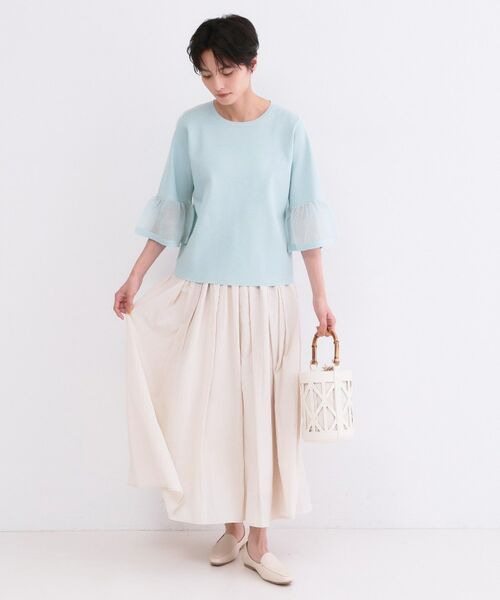 OPAQUE.CLIP / オペーク ドット クリップ ニット・セーター | シアーフレアスリーブニット【洗濯機OK/抗ピル】 | 詳細18