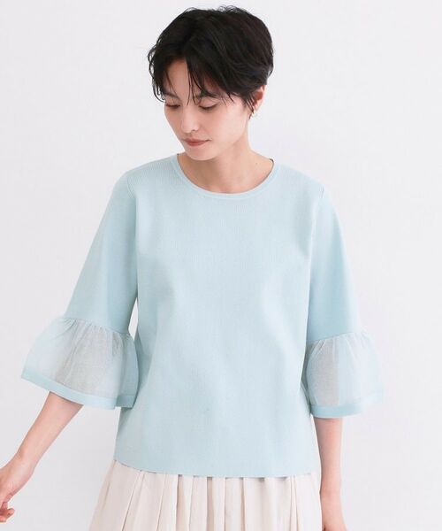 OPAQUE.CLIP / オペーク ドット クリップ ニット・セーター | シアーフレアスリーブニット【洗濯機OK/抗ピル】 | 詳細21