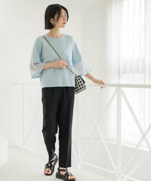 OPAQUE.CLIP / オペーク ドット クリップ ニット・セーター | シアーフレアスリーブニット【洗濯機OK/抗ピル】 | 詳細29