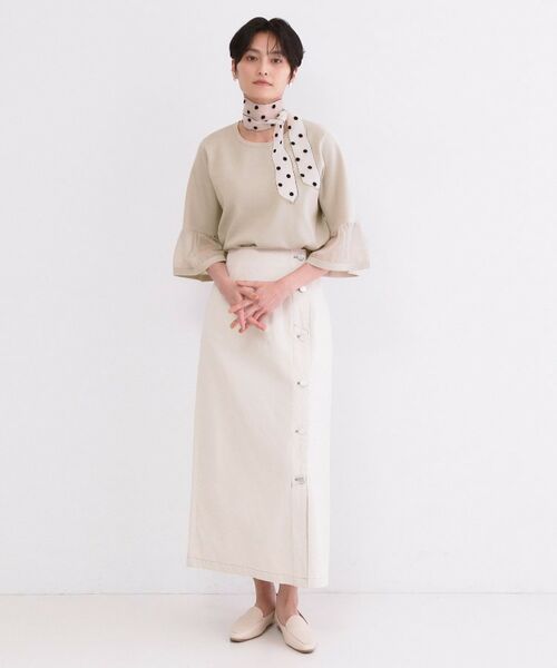 OPAQUE.CLIP / オペーク ドット クリップ ニット・セーター | シアーフレアスリーブニット【洗濯機OK/抗ピル】 | 詳細6