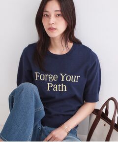 OPAQUE.CLIP / オペーク ドット クリップ ニット・セーター | ロゴジャカードニット【洗濯機OK】