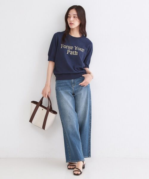 OPAQUE.CLIP / オペーク ドット クリップ ニット・セーター | ロゴジャカードニット【洗濯機OK】 | 詳細10