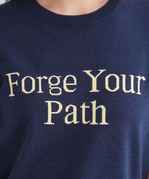 OPAQUE.CLIP / オペーク ドット クリップ ニット・セーター | ロゴジャカードニット【洗濯機OK】 | 詳細12