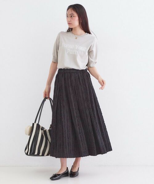 OPAQUE.CLIP / オペーク ドット クリップ ニット・セーター | ロゴジャカードニット【洗濯機OK】 | 詳細2