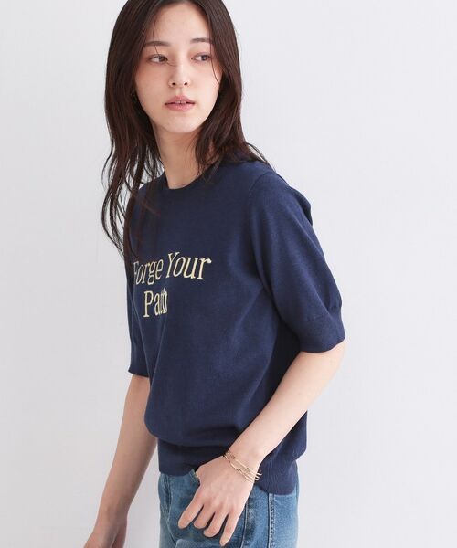 OPAQUE.CLIP / オペーク ドット クリップ ニット・セーター | ロゴジャカードニット【洗濯機OK】 | 詳細9