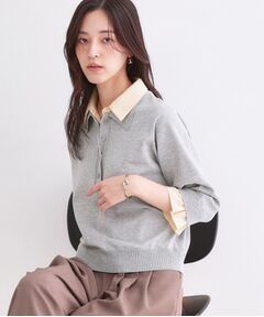 OPAQUE.CLIP / オペーク ドット クリップ ニット・セーター | シャツレイヤード風ポロニット【洗濯機OK】