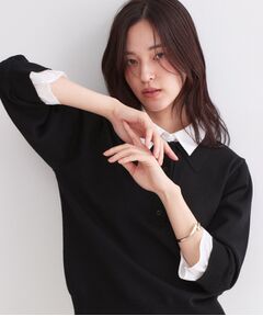 OPAQUE.CLIP / オペーク ドット クリップ ニット・セーター | シャツレイヤード風ポロニット【洗濯機OK】