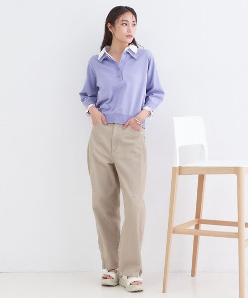 OPAQUE.CLIP / オペーク ドット クリップ ニット・セーター | シャツレイヤード風ポロニット【洗濯機OK】 | 詳細10