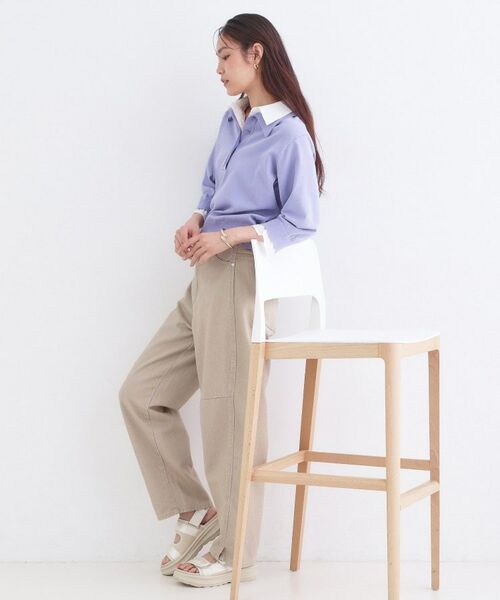 OPAQUE.CLIP / オペーク ドット クリップ ニット・セーター | シャツレイヤード風ポロニット【洗濯機OK】 | 詳細11