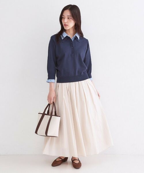 OPAQUE.CLIP / オペーク ドット クリップ ニット・セーター | シャツレイヤード風ポロニット【洗濯機OK】 | 詳細14