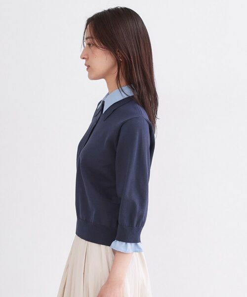 OPAQUE.CLIP / オペーク ドット クリップ ニット・セーター | シャツレイヤード風ポロニット【洗濯機OK】 | 詳細18