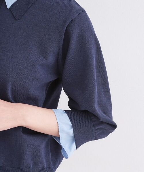 OPAQUE.CLIP / オペーク ドット クリップ ニット・セーター | シャツレイヤード風ポロニット【洗濯機OK】 | 詳細21
