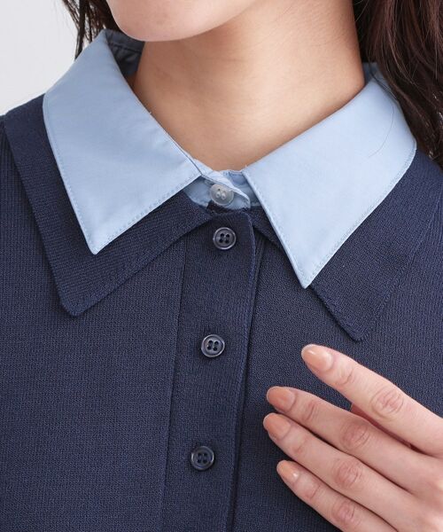 OPAQUE.CLIP / オペーク ドット クリップ ニット・セーター | シャツレイヤード風ポロニット【洗濯機OK】 | 詳細23