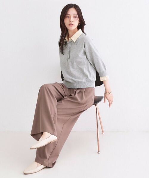 OPAQUE.CLIP / オペーク ドット クリップ ニット・セーター | シャツレイヤード風ポロニット【洗濯機OK】 | 詳細3