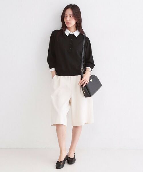 OPAQUE.CLIP / オペーク ドット クリップ ニット・セーター | シャツレイヤード風ポロニット【洗濯機OK】 | 詳細6