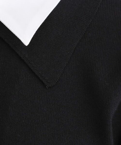 OPAQUE.CLIP / オペーク ドット クリップ ニット・セーター | シャツレイヤード風ポロニット【洗濯機OK】 | 詳細8