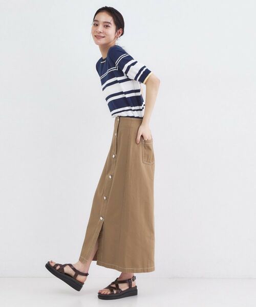 OPAQUE.CLIP / オペーク ドット クリップ ニット・セーター | ランダムボーダーハーフスリーブニット【洗濯機OK】 | 詳細11