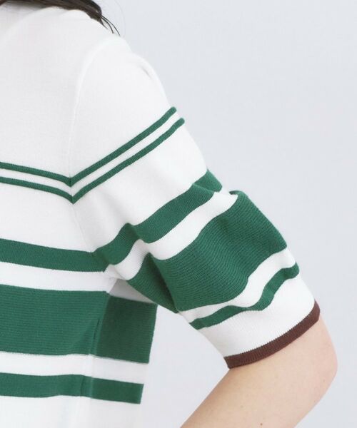 OPAQUE.CLIP / オペーク ドット クリップ ニット・セーター | ランダムボーダーハーフスリーブニット【洗濯機OK】 | 詳細17