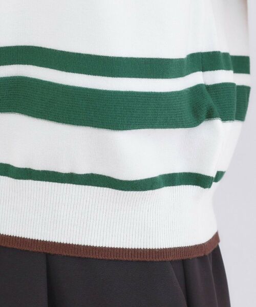 OPAQUE.CLIP / オペーク ドット クリップ ニット・セーター | ランダムボーダーハーフスリーブニット【洗濯機OK】 | 詳細18