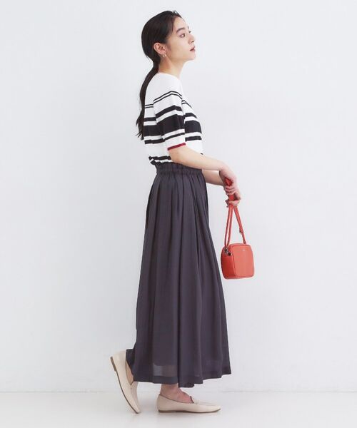 OPAQUE.CLIP / オペーク ドット クリップ ニット・セーター | ランダムボーダーハーフスリーブニット【洗濯機OK】 | 詳細2